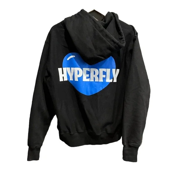Champion Black Reverse Weave‎ Hyperfly BJJ Full Zip Men's Hoodie Size Medium